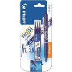 Roller effaable - pilot - frixion ball clicker - pointe moyenne - rechargeable - encre bleue