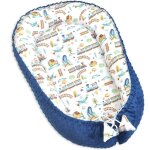Pimko baby nest ? r�ducteur de lit pour b�b� ? minky navy trains