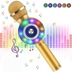 Microphone karaok� sans fil pimpimsky - enfant / adulte - bluetooth - haut - parleur st�r�o - lumi�re ...