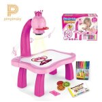 Tableau enfant - pimpimsky - projecteur led - 12 stylos  peinture - livre dimages - rose