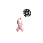 Pins octobre rose. broche ruban rose en email