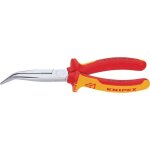 Pince � bec demi - rond knipex - vde - m�choire coud�e � 40� - tranchants stri�s - acier vanadium - orange ...