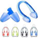 Pince - nez de natation en silicone souple + 2 bouchons doreille - omabeta - noir Pince - nez de natation en silicone souple + 2 bouchons doreille - omabeta - noir