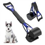 Pince pelle � d�jections crottes pour chien ou autres animaux - 80 cm - noir - linxor
