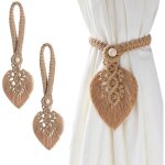 Pinces � rideaux lot de 2 embrasses de rideaux boho porte - rideaux en coton attaches de rideaux pour ...