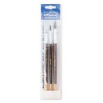 Pinceaux aquarelle - raphal - petit gris srie 835 - set de 3 - n4 n12 n18 - fibres naturelles