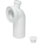 Pipe coude de wc - tyc - diamtre 110 / 90 mm avec piquage (50) - pvc - blanc