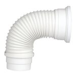 Pipe wc soupless longue 355 - 575  coller wirquin 71070201 blanc