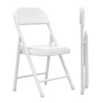 Pipipoxer lot de 2 chaises pliantes en cuir blanc siges commerciaux empilables portables intrieurs ...