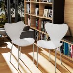 Chaise salle  manger scandinave - pipipoxer - lot de 2 - ergonomique - empilable - blanc