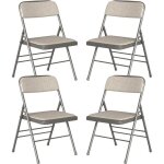 Chaises pliantes rembourrées en tissu - pipipoxer - lot de 4 - beige - gris - jardin Chaises pliantes rembourrées en tissu - pipipoxer - lot de 4 - beige - gris - jardin