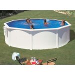 Piscine acier gr� bora bora ronde 350 x 120 m - filtre � cartouche - 1010 m�