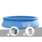 Kit piscine autoport�e intex easy set 244 x 061 m + b�che � bulles + �purateur � cartouche