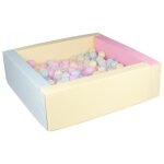 Piscine  balles carre velinda - 200 balles - bords 3 couleurs / multicolores (pastel)