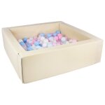 Piscine � balles carr�e velinda - 200 balles - cappuccino / balles multicolores