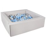 Piscine  balles carre velinda - 300 balles - gris / perle transparent bleu clair argent