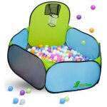 Piscine  balles avec panier de basket - littletom - 300 balles - blanc - enfant