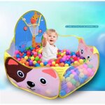 Piscines � balles rose avec panier - sanlin beans - playpen - dot - plastique - taille 120
