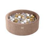 Piscine � balles velours - meowbaby - 90x30cm - beige - 200 balles