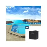 Piscine bois miami 145 - 4. 86 x 3. 36 x 1. 45 m + pompe � chaleur 3. 5 kw / h