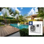 Piscine bois rectangle panama - 6. 20 x 4. 10 x 1. 45 m + pompe � chaleur 6 kw / h inverter powerline ...