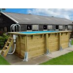 Ubbink piscine bois urban pool 250x450 h140cm - liner bleu ? hors sol semi enterre ou enterre - garantie ...