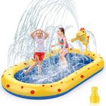 Piscine gonflable - zgeer - rectangulaire - jaune bleu - 170x103x65cm - pour enfants 3 - 6 ans