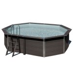 Piscine - gre - composite octogonale allong�e - blanc - 5m x 3m x 1. 2m