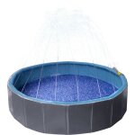 Piscine avec jet deau � 80 x 20 cm bleu et gris pour chien - flamingo