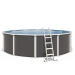 Piscine hors sol acier ronde � 550 x 132 m anthracite varuna