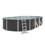 Piscine hors sol acier ovale 760 x 455 x 132 m anthracite varuna