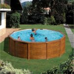 Piscine ronde san marina Ø35m décoré bois Piscine ronde san marina Ø35m décoré bois