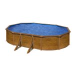 Piscine hors sol acier gre - 527 x 327 x 122 cm - ovale - renforts apparents - filtration � sable