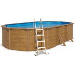 Piscine hors sol acier ovale 610 x 365 x 120 m aspect bois canyon