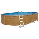 Piscine hors sol acier ovale 760 x 455 x 120 m aspect bois canyon Piscine hors sol acier ovale 760 x 455 x 120 m aspect bois canyon