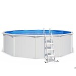 Piscine hors sol acier ronde diam 550 x 132 m blanche saphir