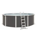 Piscine hors sol acier ronde diam�tre 455 x 132 m anthracite varuna