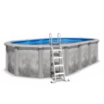 Piscine hors sol acier et rsine ovale 610 x 365 x 132 m gris dgrad liberty