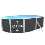 Kit piscine hors sol ovale toi 550x366x132 anthracite magnum - filtre � sable 6m3 / h et skimmer - liner ...