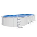 Piscine hors sol acier ovale 915 x 455 x 132 m blanche saphir