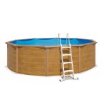 Piscine hors sol acier ronde Ø 455 x 120 m aspect bois canyon Piscine hors sol acier ronde Ø 455 x 120 m aspect bois canyon