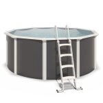 Piscine hors sol acier ronde � 365 x 132 m anthracite varuna