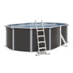 Piscine hors sol acier ovale 490 x 365 x 132 m anthracite varuna Piscine hors sol acier ovale 490 x 365 x 132 m anthracite varuna