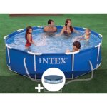 Kit piscine tubulaire intex metal frame ronde 305 x 076 m + b�che de protection