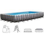 Piscine tubulaire hors sol intex - 975 x 488 x h132 cm - gris - rectangulaire - pompe � sable - 54 400 ...