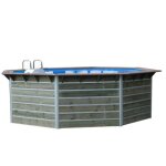 Piscine - waterclip - cleofas - Ø460 x 129 cm - bois aluminium composite Piscine - waterclip - cleofas - Ø460 x 129 cm - bois aluminium composite
