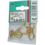 Piton - acier laitonné avec rosace - 4x30 mm - vynex - quincaillerie - lot de 3 pièces Piton - acier laitonné avec rosace - 4x30 mm - vynex - quincaillerie - lot de 3 pièces