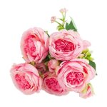 Pivoines artificielles - omabeta - 2 bouquets - rose - 6 cm de diam�tre - �l�gance chic