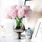 Pivoine artificielle - soie - rose clair