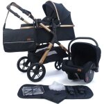 Pixini nelio poussette 3in1 set gold / oxford noir